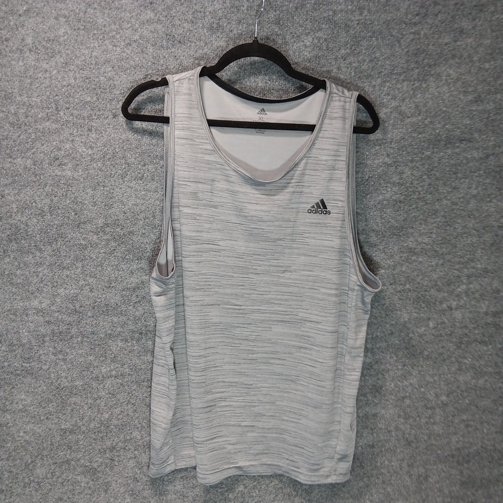 Adidas Grey Tank Top Athleticwear Climalite Sports Training Gym Athlete Men's XL